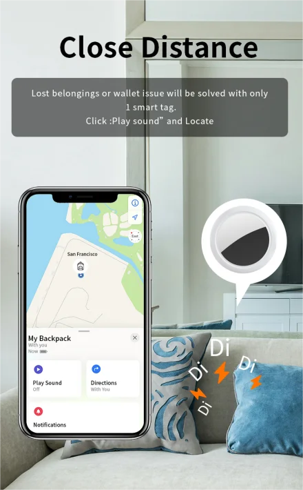 Mini Localizador Bluetooth Elegante